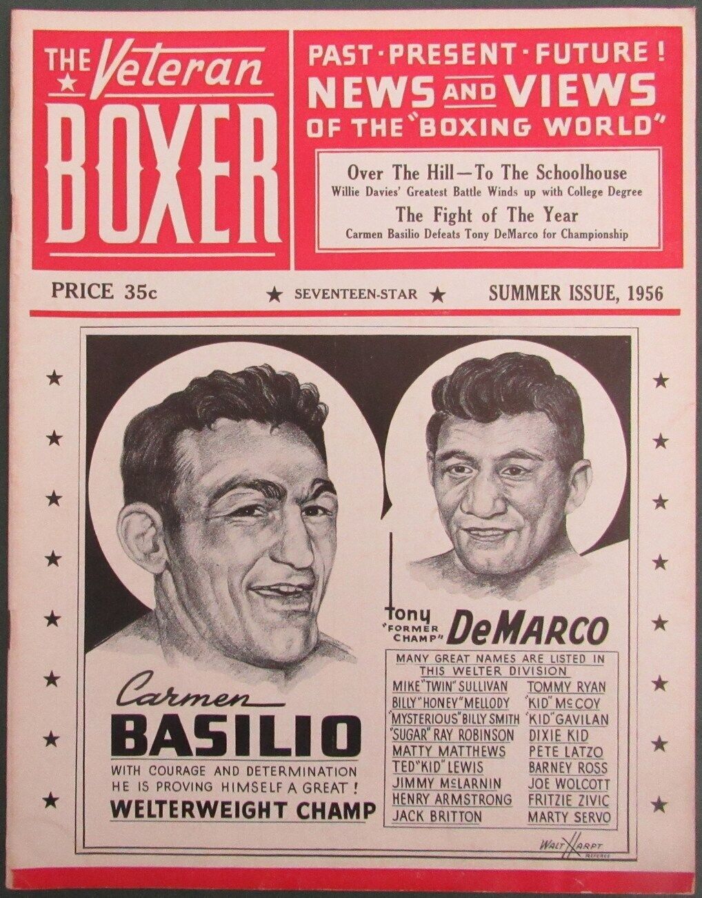 Summer 1956 Vintage The Veteran Boxer Magazine Basilio/DeMarco 167708