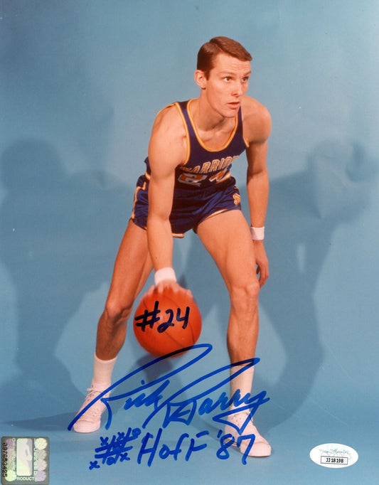 Rick Barry SF Warriors Signed/Inscribed "HOF 87" 8x10 Photo JSA 154464