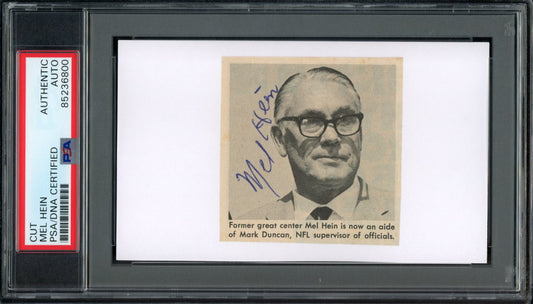 Mel Hein HOF Signed/Auto Cut Photo on 3x5 Card New York Giants PSA/DNA 188271