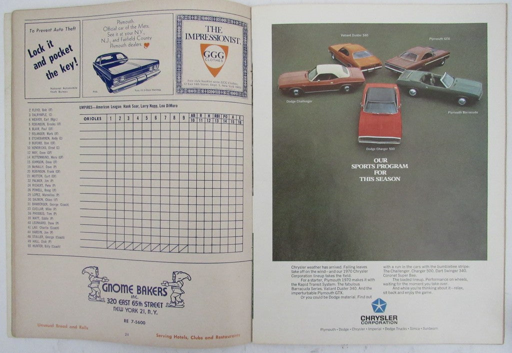 1969 Mets World Series Program New York Mets vs. Baltimore Orioles 188429