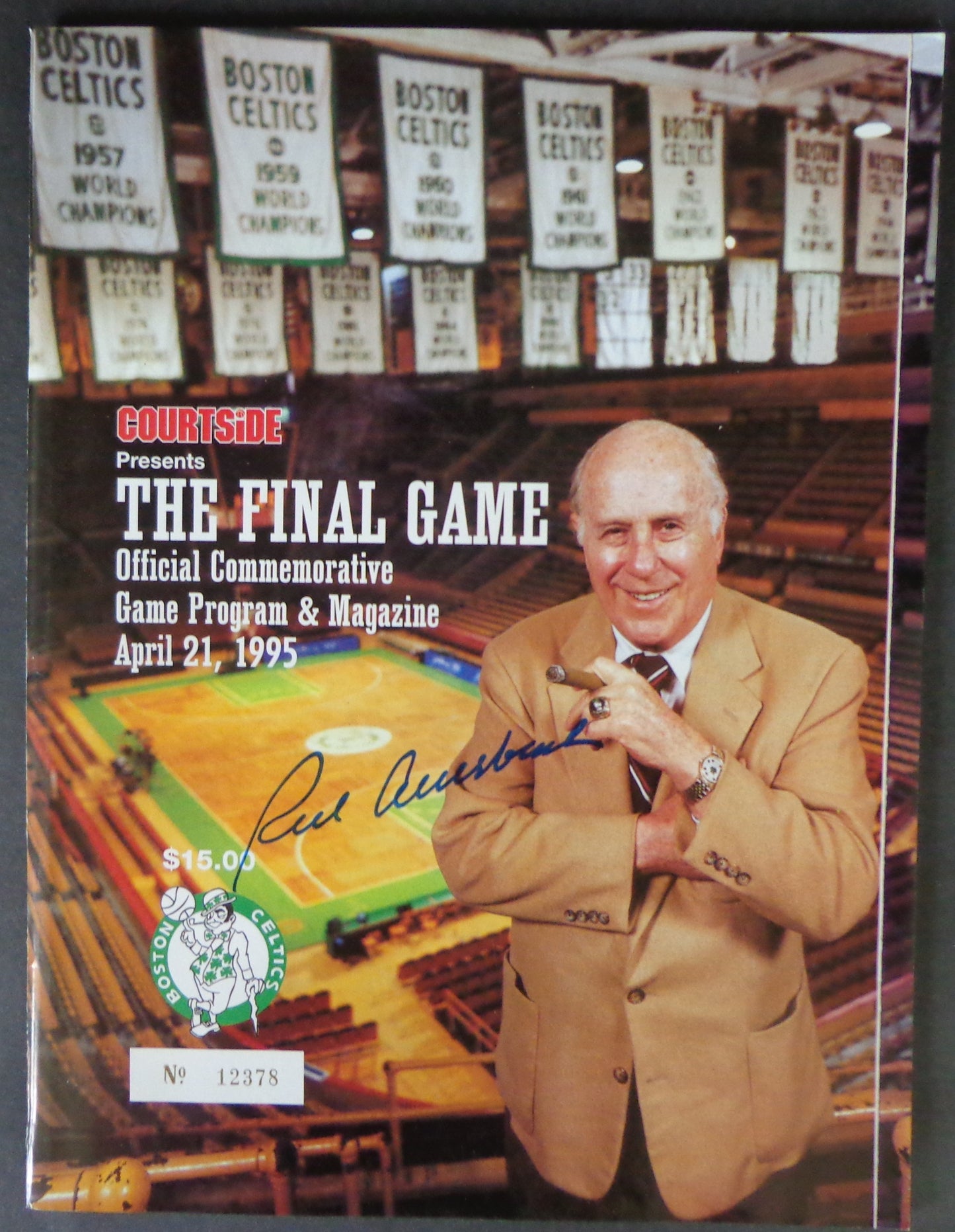 Red Auerbach Signed 1995 Program Final Game Boston Gardens JSA 188421