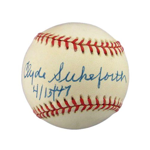 Clyde Sukeforth Signed/Inscr ONL Baseball 1947 Brooklyn Dodgers MGR 
JSA 188448