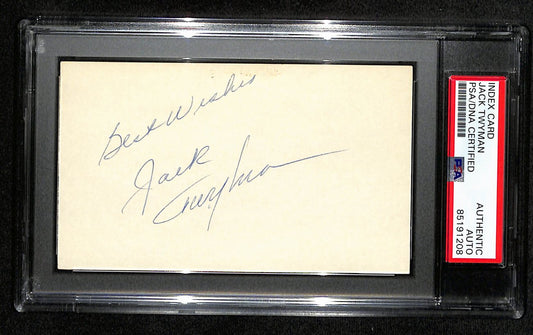 Jack Twyman HOF Signed/Auto 3x5 Index Card Rochester Royals PSA/DNA 188558