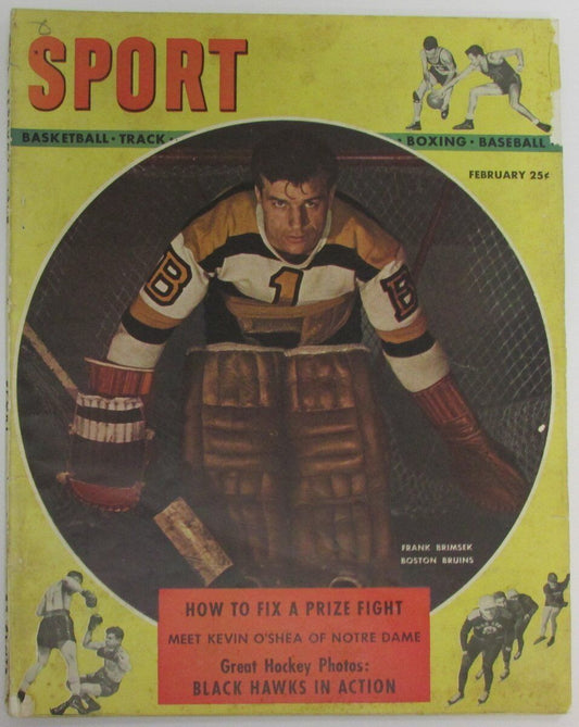 1948 Sport Magazine January Frank Brimsek Bost. Bruins  on Cover NO LABEL 136154