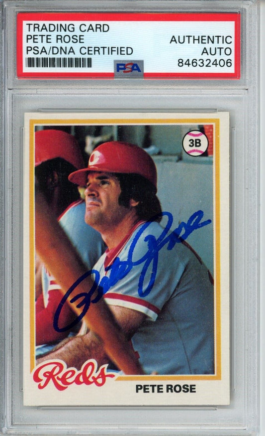 1978 Topps Pete Rose #20 Card Signed Cincinnati Reds PSA/DNA