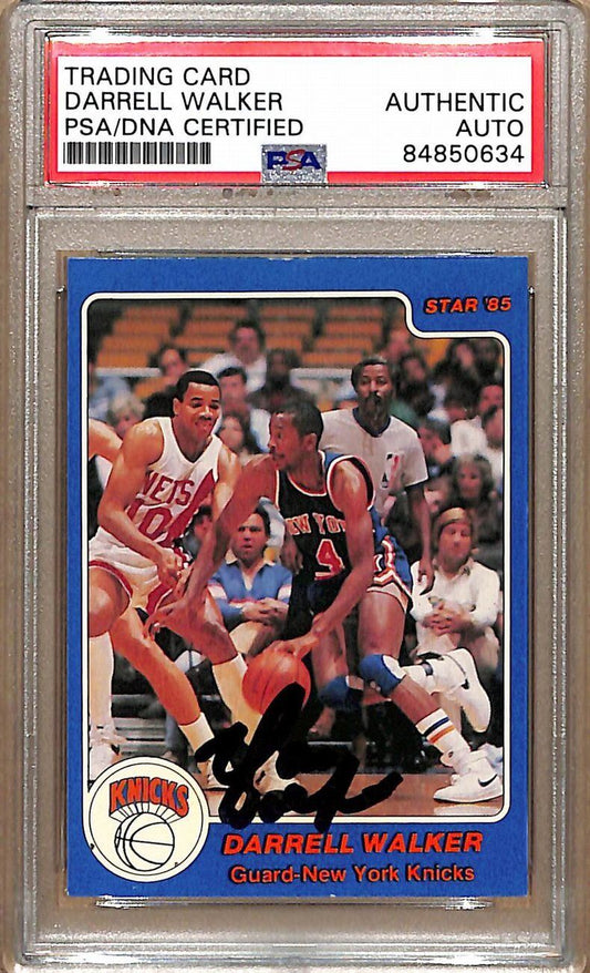 1984-85 Star Company #36 Darrell Walker Knicks Signed/Auto Card PSA/DNA 178871