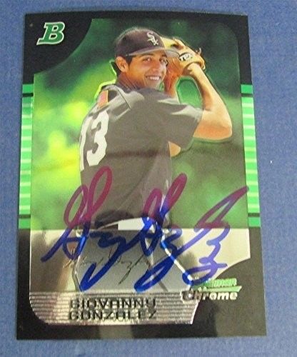 Gio Giovanny Gonzalez Nationals A's Signed 2005 Bowman Chrome Baseball Card #158