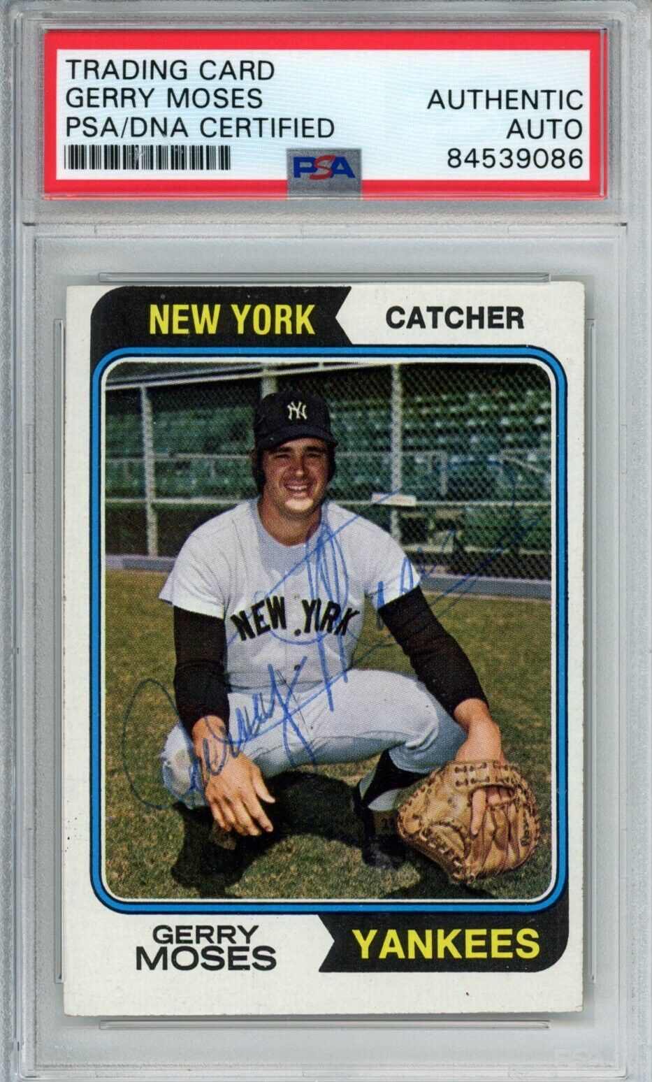 Gerry Moses Yankees Signed/Autographed 1974 TOPPS Card #19 PSA/DNA 166847