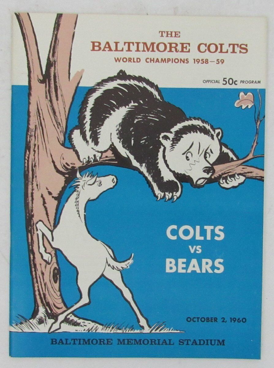 Baltimore Colts Chicago Bears 1960 Official Game Program 130767