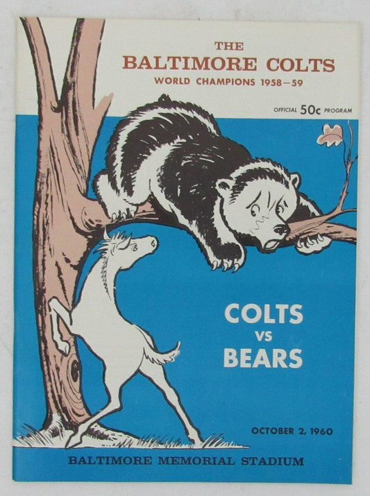 Baltimore Colts Chicago Bears 1960 Official Game Program 130767