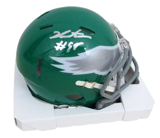 Jalen Carter Autographed Kelly Mini Speed Football Helmet Eagles JSA 183550