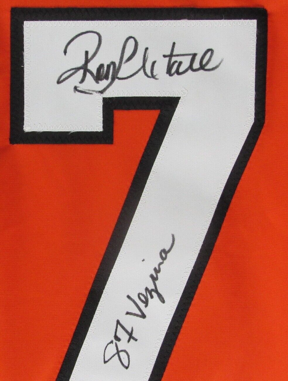 Ron Hextall Flyers Signed inscr 87 Vezina Orange Custom Jersey JSA 154967