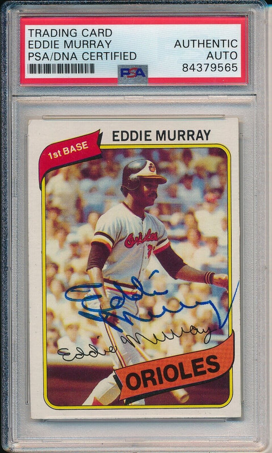 Eddie Murray HOF Orioles Signed/Autographed 1980 TOPPS Card #160 PSA/DNA 166540