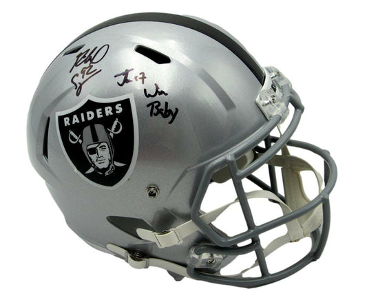 Richard Seymour Signed  Raiders Speed Full Size Replica Helmet Beckett 160591