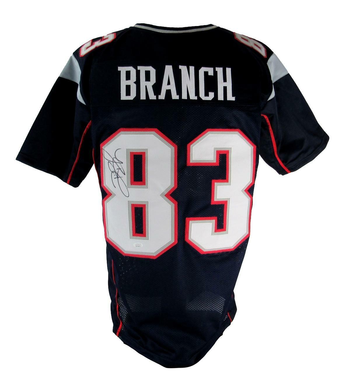 Deion Branch Signed/Autographed Patriots Custom Football Jersey JSA 159314