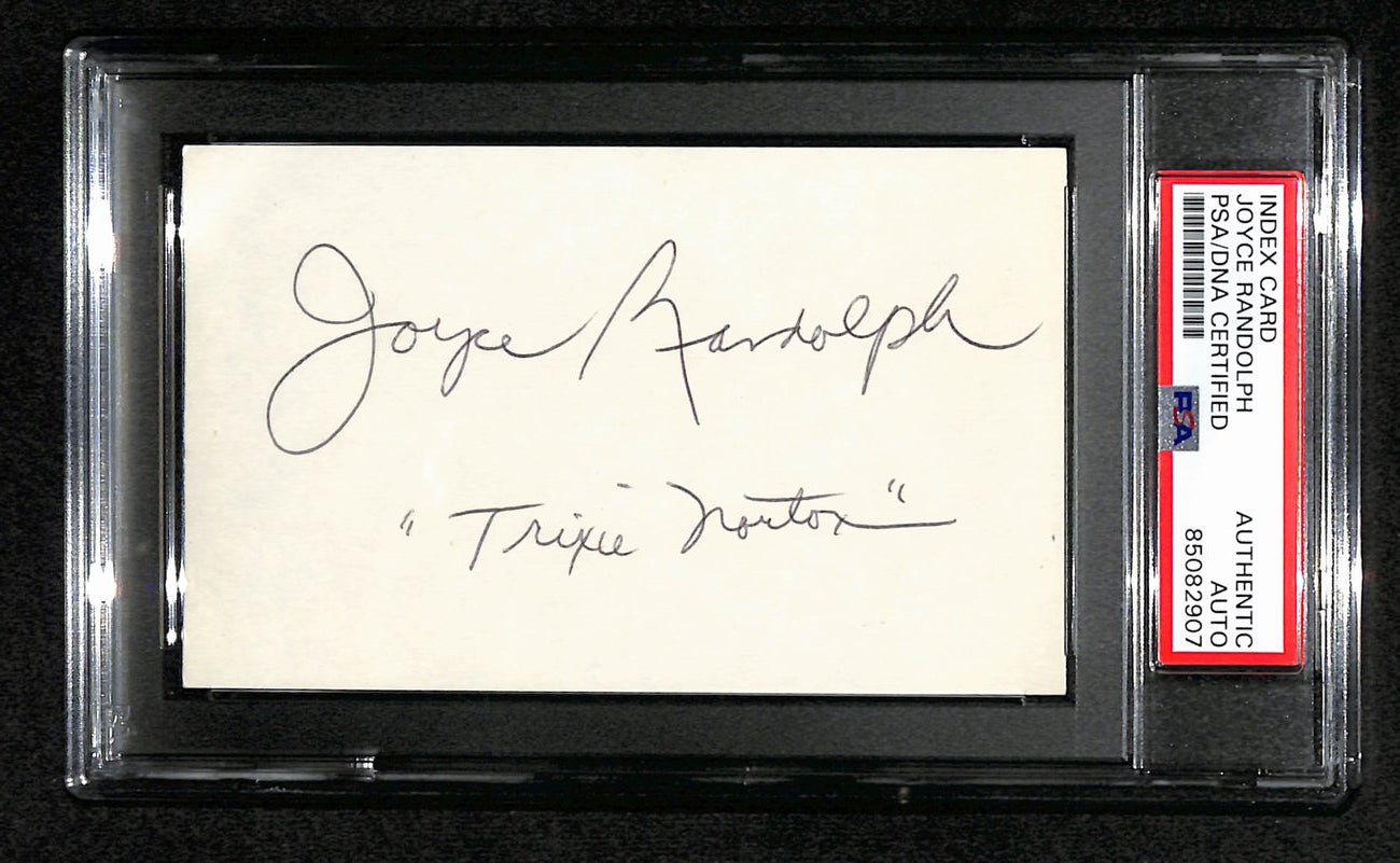 Joyce Randolph Signed/Inscr 3x5 Index Card "Honeymooners-Trixie" PSA/DNA 184318