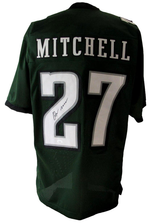 Quinyon Mitchell Dark Green Custom Football Jersey Eagles JSA 193306