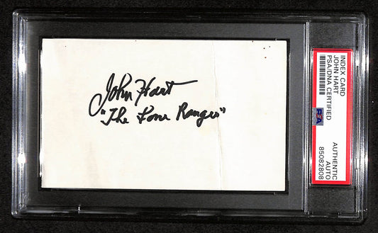 John Hart Signed/Inscribed 3x5 Index Card "The Lone Ranger" PSA/DNA 183950
