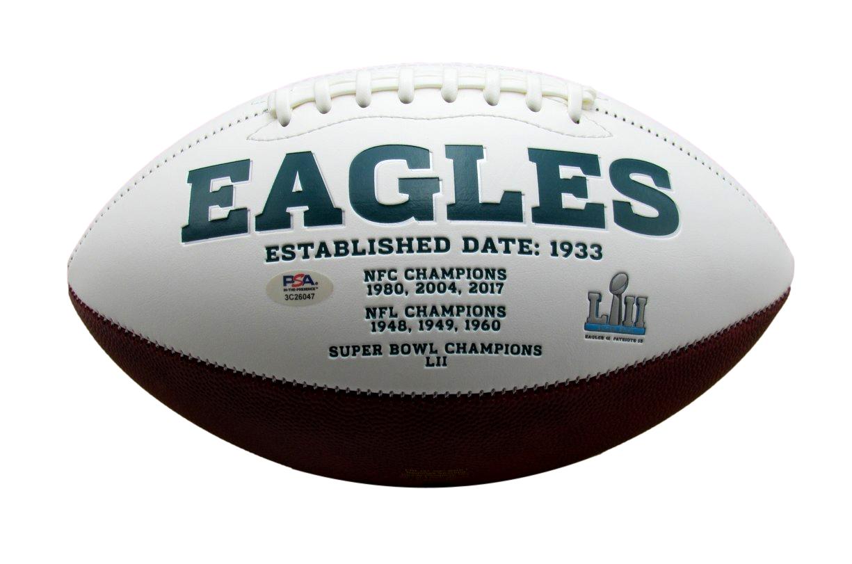 Jason Kelce Signed/Auto White Philadelphia Eagles Logo Football PSA/DNA 190374