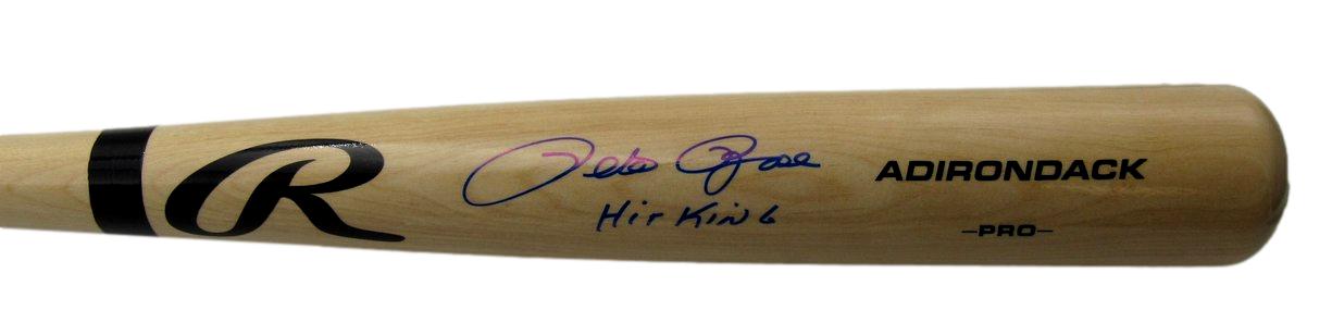 Pete Rose Cincinnati Reds Signed/Inscribed Blonde Adirondack Bat JSA 189902