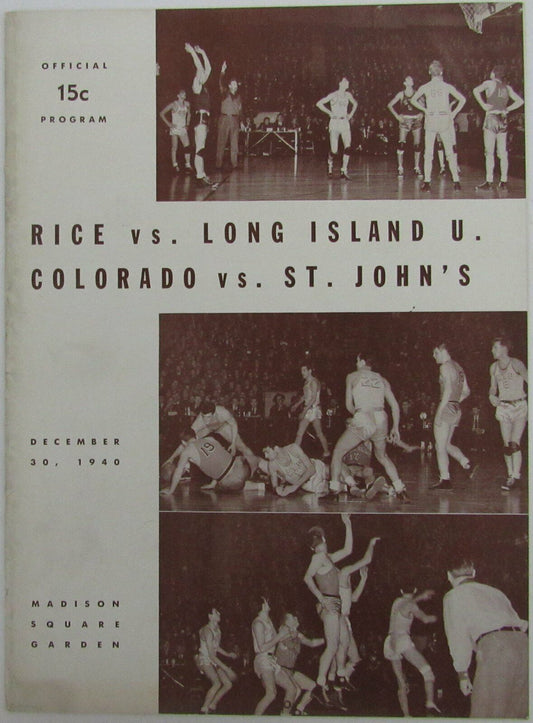 1940 NCAA Basketball Doubleheader Games Program at Madison Square Garden  145157