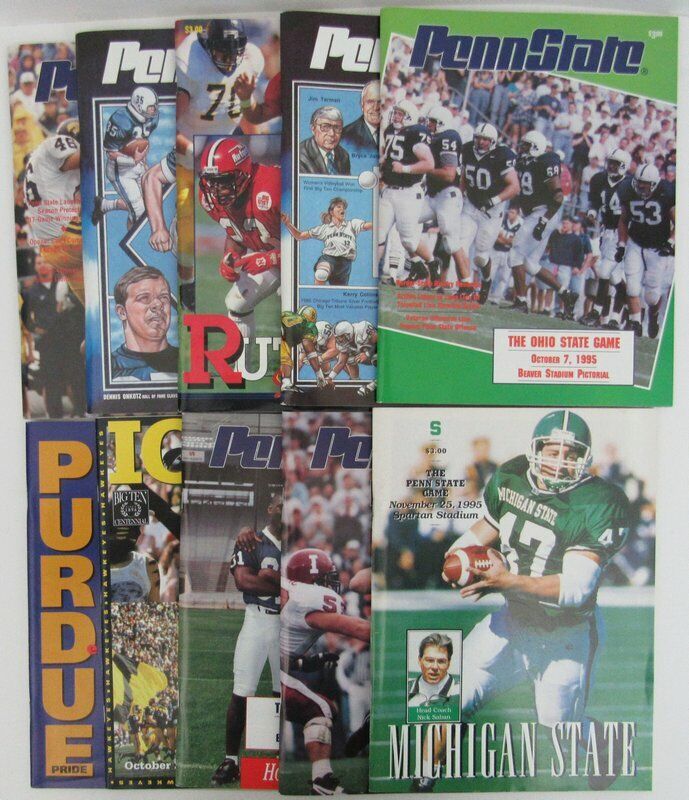 Lot of 10 1995 Penn State Nittany Lions Football Program 138909