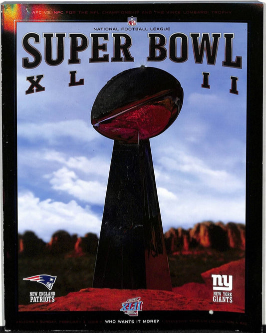 Super Bowl XLII 42 Program Holographic Cover Patriots/Giants Tom Brady 180700