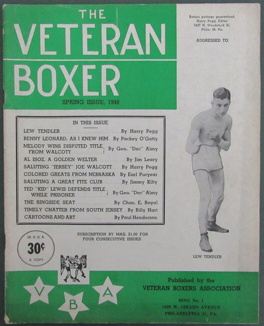 Spring 1948 Vintage The Veteran Boxer Magazine Lew Tendler 167715