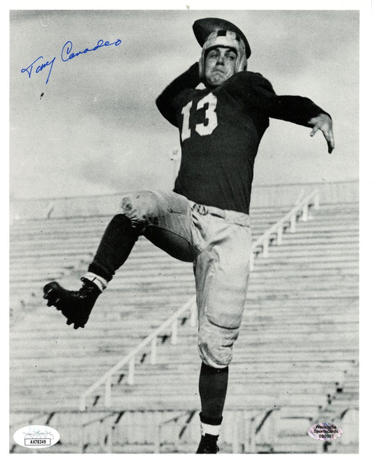 Tony Canadeo HOF Autographed 8x10 B/W Photo Green Bay Packers JSA 180877