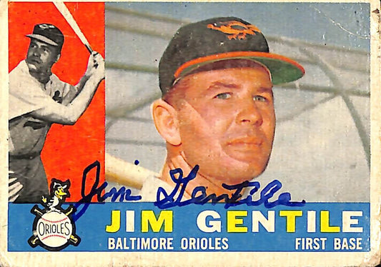 1960 TOPPS #448 Jim Gentile Baltimore Orioles Signed/Auto Card 191003