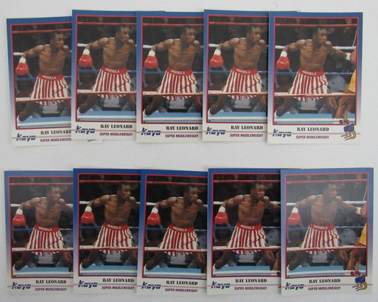 Lot of 10 Ray Leonard Boxer 1991 Kayo Trading Cards #090 158137