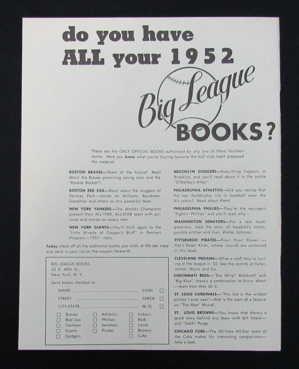 1952 Pittsburgh Pirates Yearbook 186262