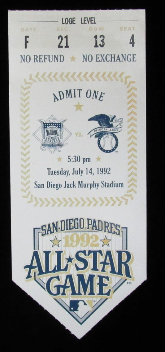 July 14, 1992 MLB All Star Game Ticket Stub Jack Murphy Stadium San Diego 190131