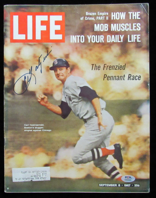 Carl Yastrzemski HOF Red Sox Signed Sept 8, 1967 LIFE Magazine PSA/DNA 183674