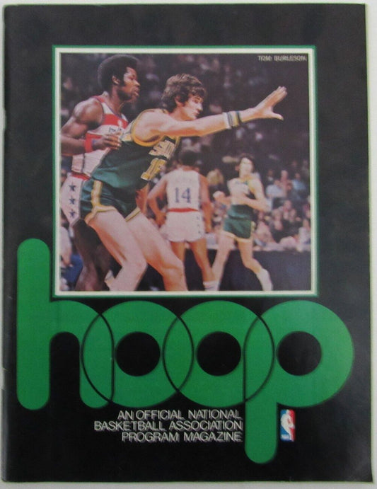 1976 hoop Boston Celtics vs. Seattle Supersonics Basketball Game Program 176331