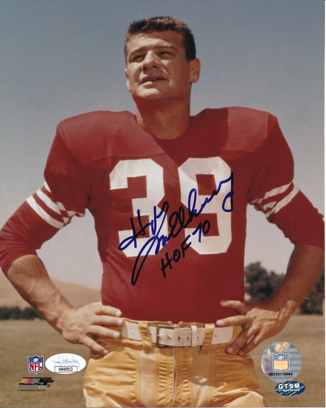 Hugh McElhenny 49ers HOF Signed/Inscribed "HOF 70" 8x10 Photo JSA 149781