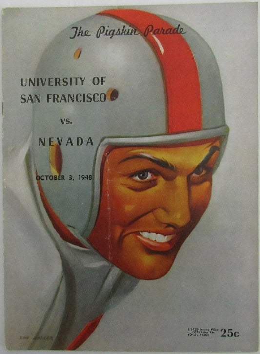 1948 Univ of San Francisco vs. Nevada College Football Game Program 155969