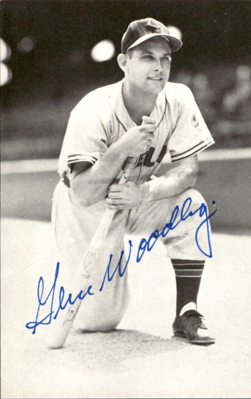 Gene Woodling Indians d. 2001 Signed/Autographed 3x5  Photo 179346
