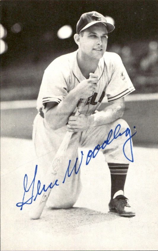 Gene Woodling Indians d. 2001 Signed/Autographed 3x5  Photo 179346