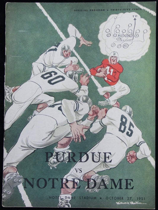 Vintage 10-27-1951 Purdue At Notre Dame Fighting Irish Official Program 127728