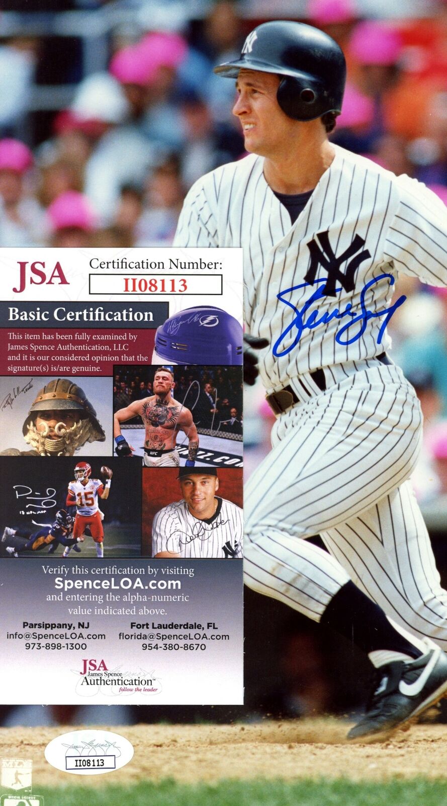 Steve Sax New York Yankees Signed/Autographed 8x10 Photo JSA 153836