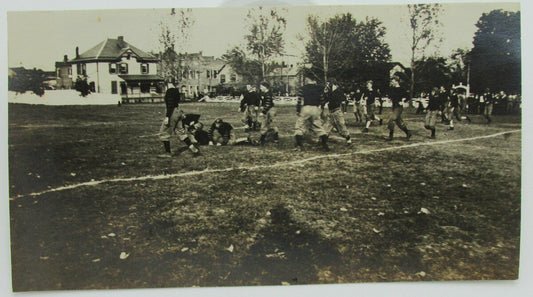 Vintage Postcard cropped with a picture of football game in old uniforms 140079