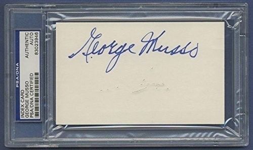 GEORGE MUSSO Signed 3x5 Index Card PSA/DNA 132755