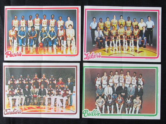Lot of 8 Topps Team Pin Ups 1983-84 Lakers/Bucks/Pacers/Nets/Cavs 181812