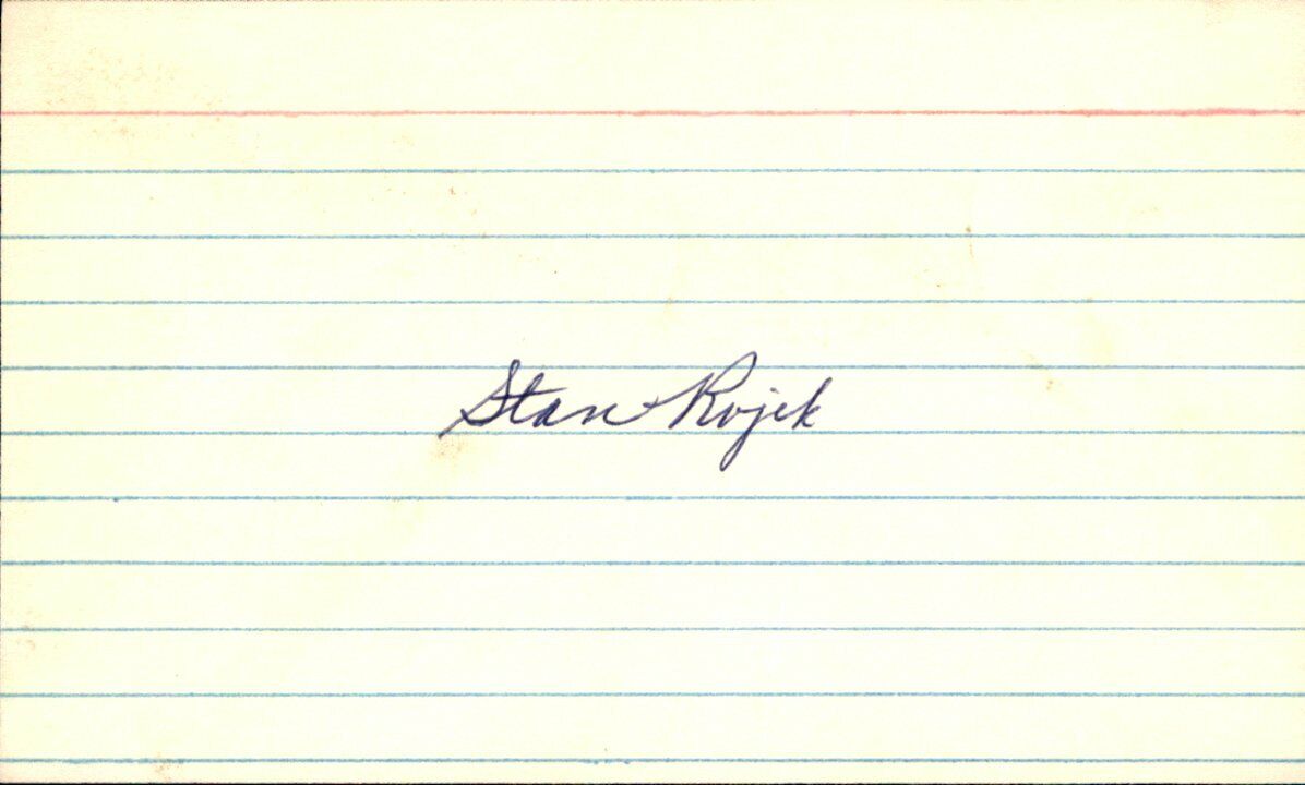 Stan Rojek Dodgers/Pirates/Cards d.1997 Signed/Autographed 3x5 Index Card 162522