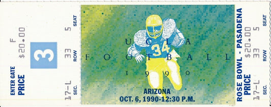 1990 UCLA Bruins vs. University of Arizona Football Game Full Ticket 148675