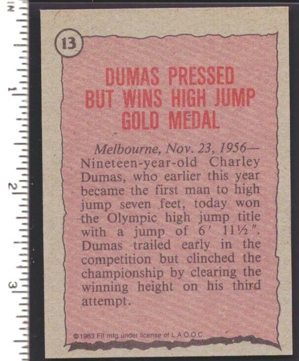 Charles Dumas Signed 1983 Topps Greatest Olympians Trading Card #13 151894