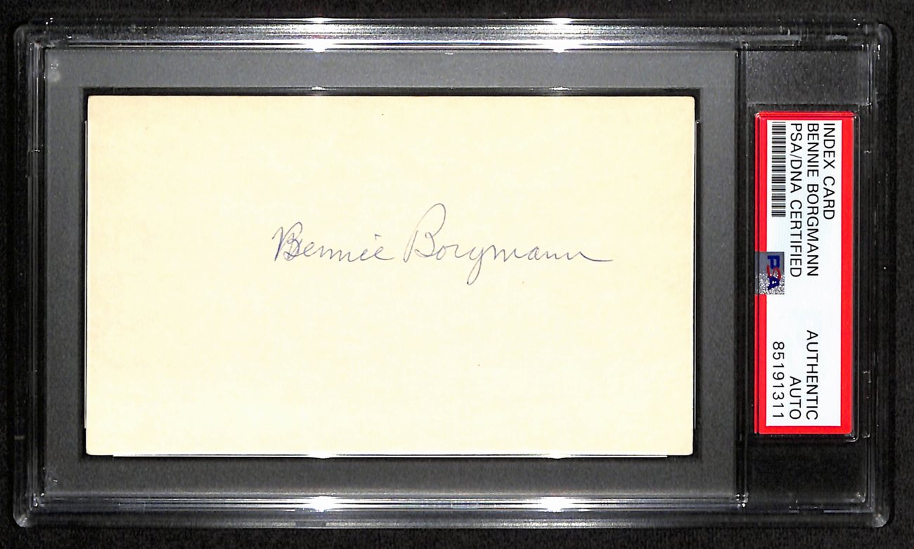 Bennie Borgmann HOF Signed/Auto 3x5 Index Card Fort Wayne Hoosier PSA/DNA 188576