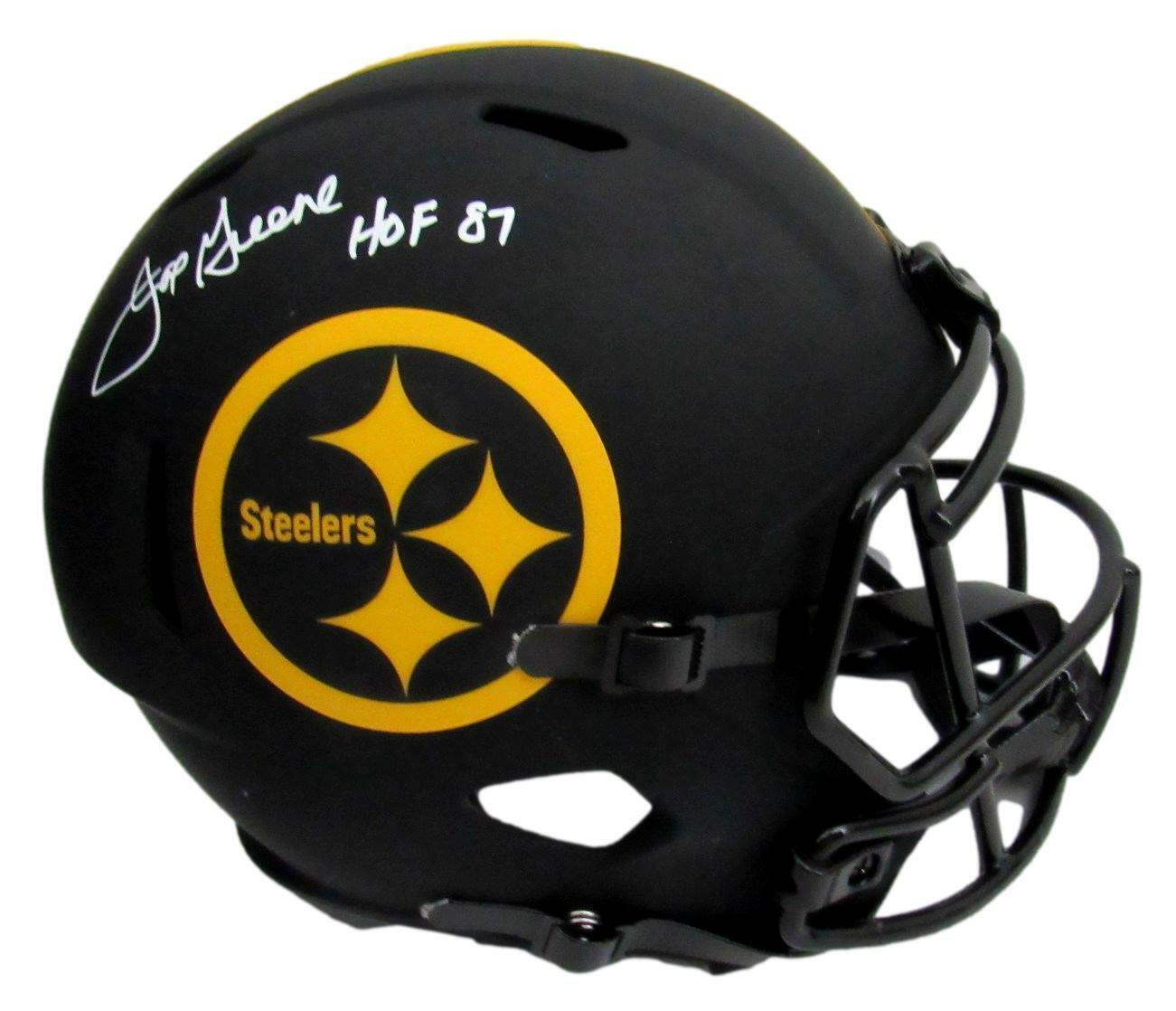 Joe Greene HOF Steelers Signed/Inscr Full Size Eclipse Replica Helmet JSA 163711