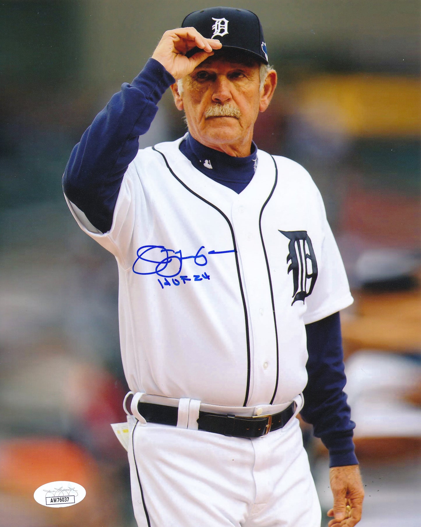 Jim Leyland HOF Signed/Inscribed "HOF 24" 8x10 Photo Detroit Tigers JSA 191751